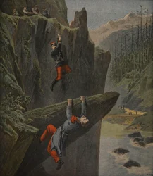 Redning af en soldat, illustration fra "Le Petit Journal: Supplement illustre", 13. februar 1898